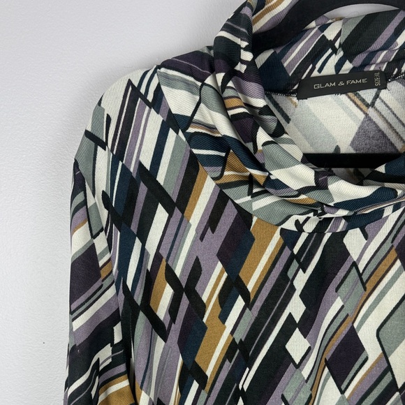 Glam & Fame Multicoloured Geometric Print Abstract Design Long Sleeve XL Top - Picture 6 of 11